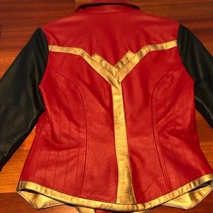 Wonder Woman faux leather car coat.